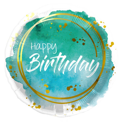 FOLIE BALLON - HAPPY BIRTHDAY - AQUA