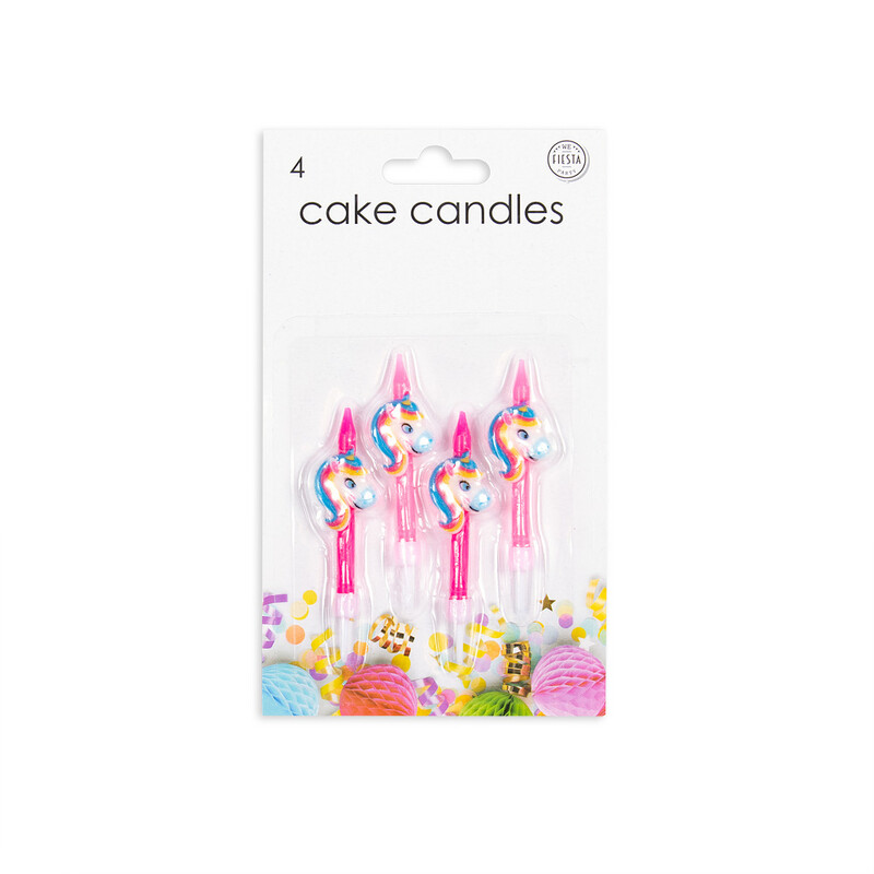 4 CAKE CANDLES - UNICORN