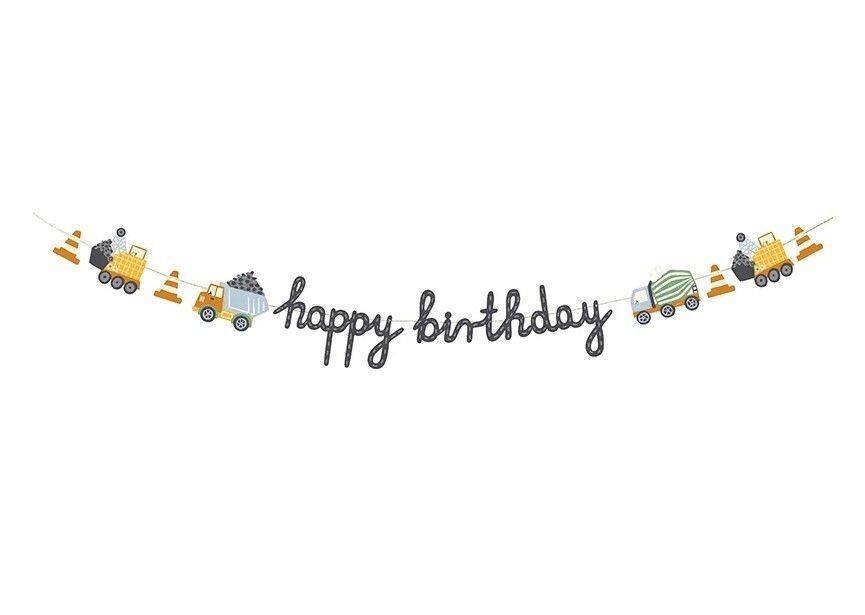 HAPPY BIRTHDAY CONSTRUCTION BANNER