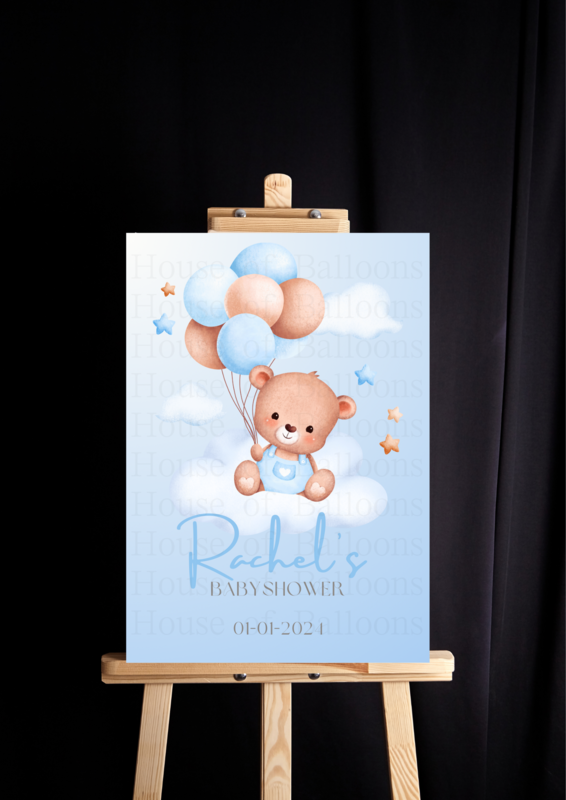 Welkomstbord / Babyballon blauw
