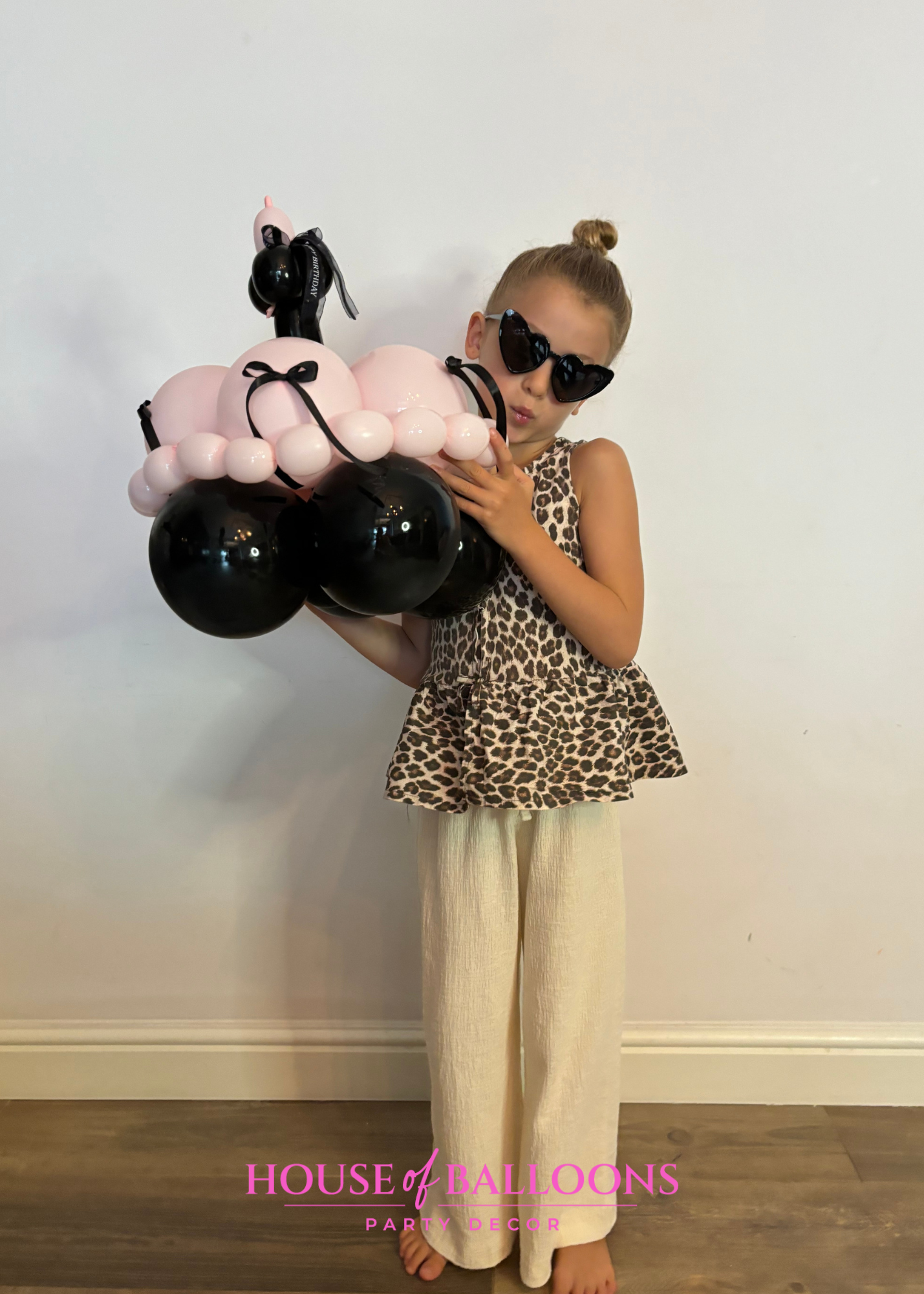 Ballon taart - Zwart/Roze