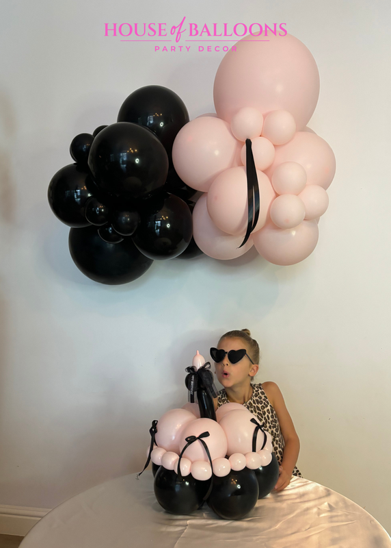 Ballon taart - Zwart/Roze