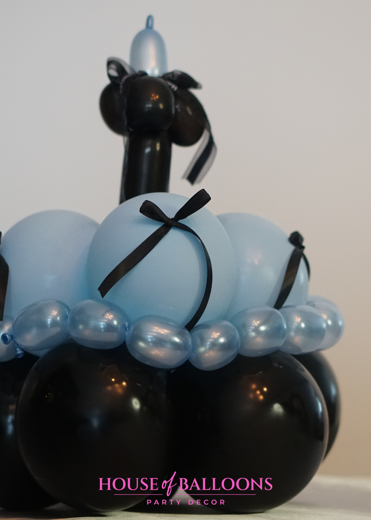 Ballon taart - Zwart/Blauw