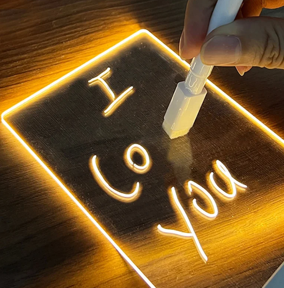 Creative Led Night Light USB Note Board With Pen