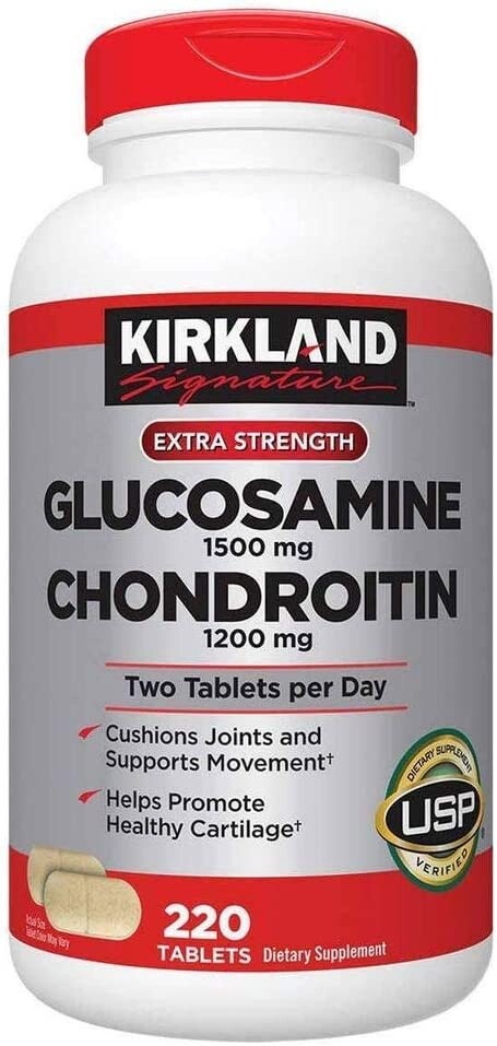 Kirkland Signature Glucosamine HCI 1500mg Chondroitin Sulfate 1200mg 220 Tablets