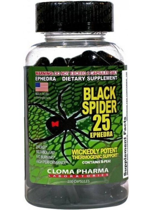 Cloma Pharma USA Black Spider 25 Ephedra 100 Capsule