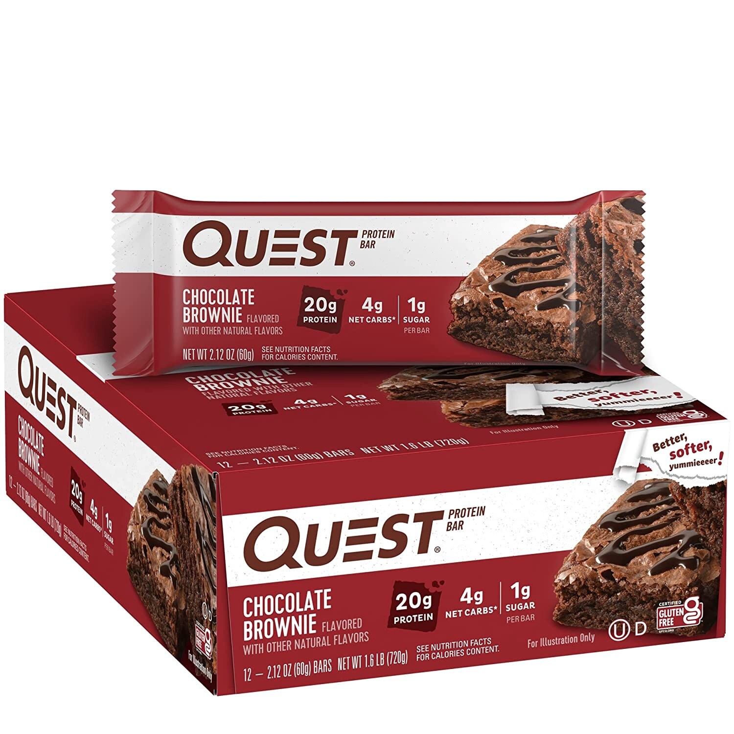 QUEST Protein Bar (60g) - Chocolate Brownie - (12 Bars/Box) *Expire Date : 15/11/23*