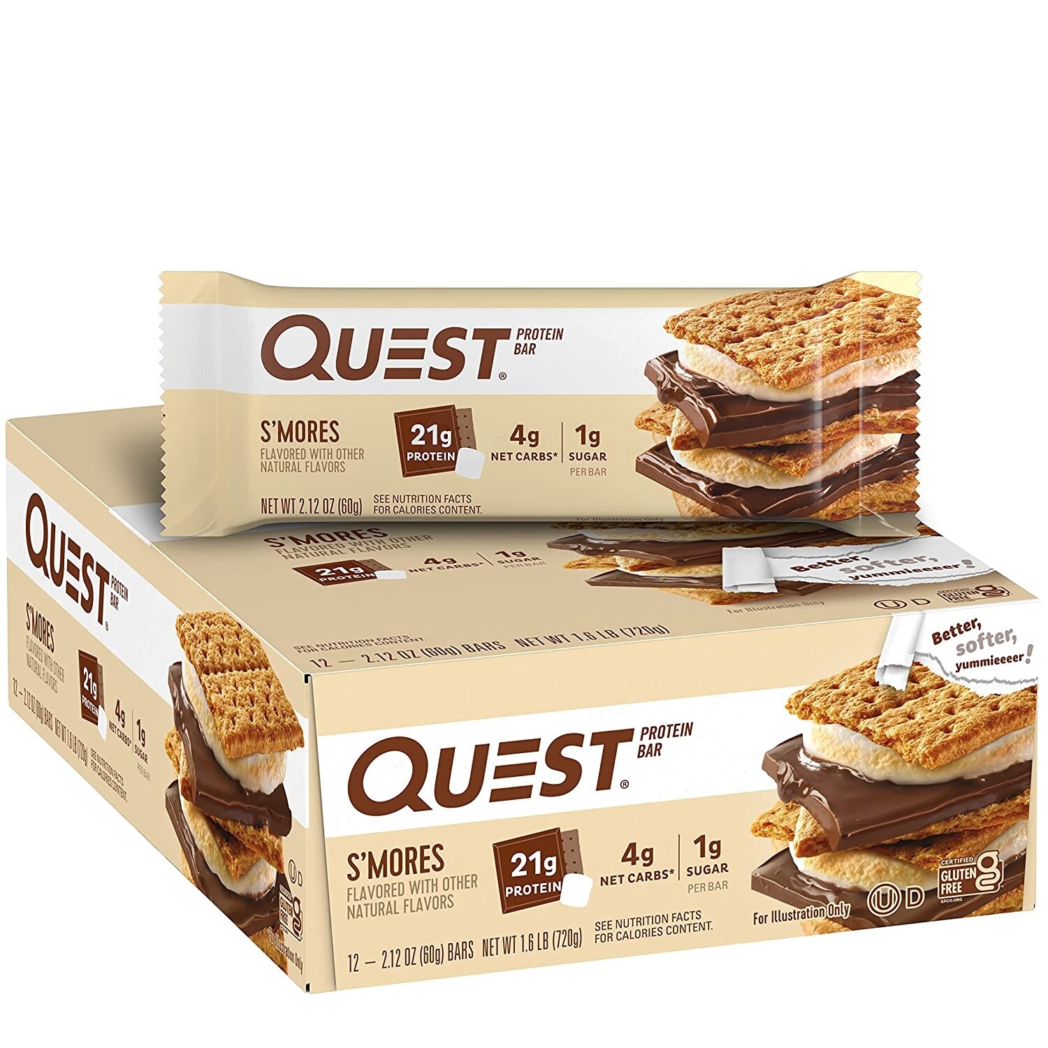 QUEST Protein Bar (60g) - S'More - (12 Bars/Box) *Expire Date : 09/11/23*