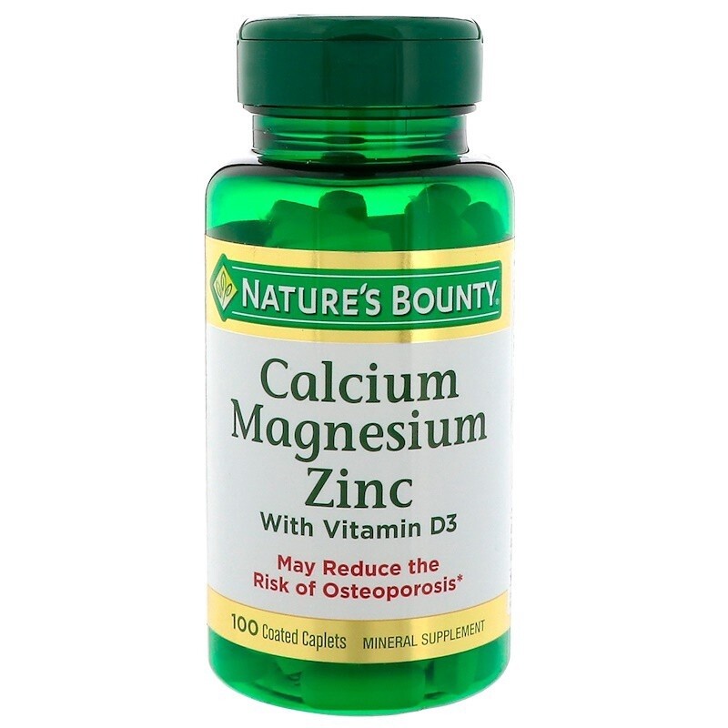 Nature 's Bounty Calcium Magnesium Zinc 100Coated Capsules