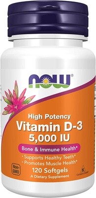 NOW Vitamin D-3 5000 IU 120 Softgels