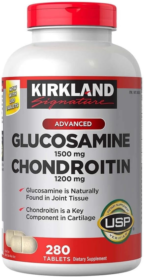 Kirkland Signature Glucosamine HCI 1500mg Chondroitin Sulfate 1200mg - 280 Tablets