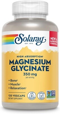 Solaray Magnesium Glycinate 350mg - 120Vegcaps