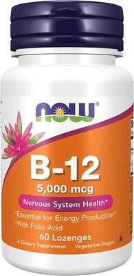 NOW Vitamin B-12 5000mcg - 60Lozenges