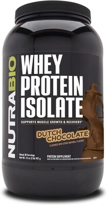 NUTRA BIO Whey Protein Isolate - 2 Pounds
