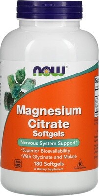 Now Magnesium Citrate 400 mg. - 180 solfgels
