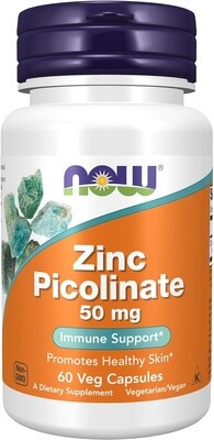 Now Zinc Picolinate 50 mg - 60 Veg Capsules