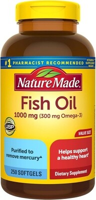 Nature Made Fish Oil 1000 mg - 250 Solfgels