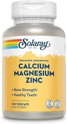 Solaray Calcium Magnesium Zinc 100 Vegcaps