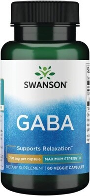 SWANSON GABA 750 mg. - 60 Veggie capsules