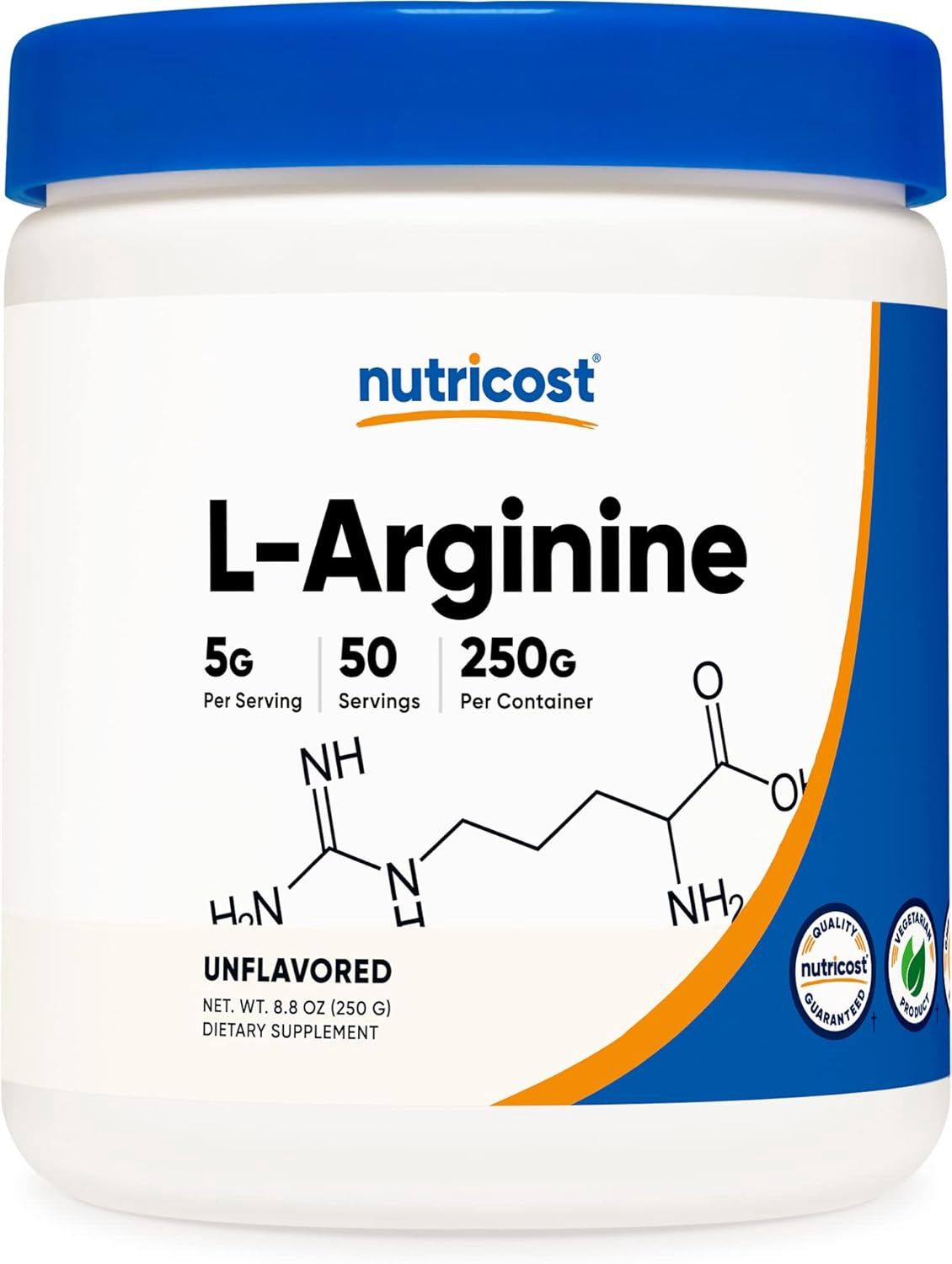 Nutricost L-Arginine powder  250 g.  (Unflavored)