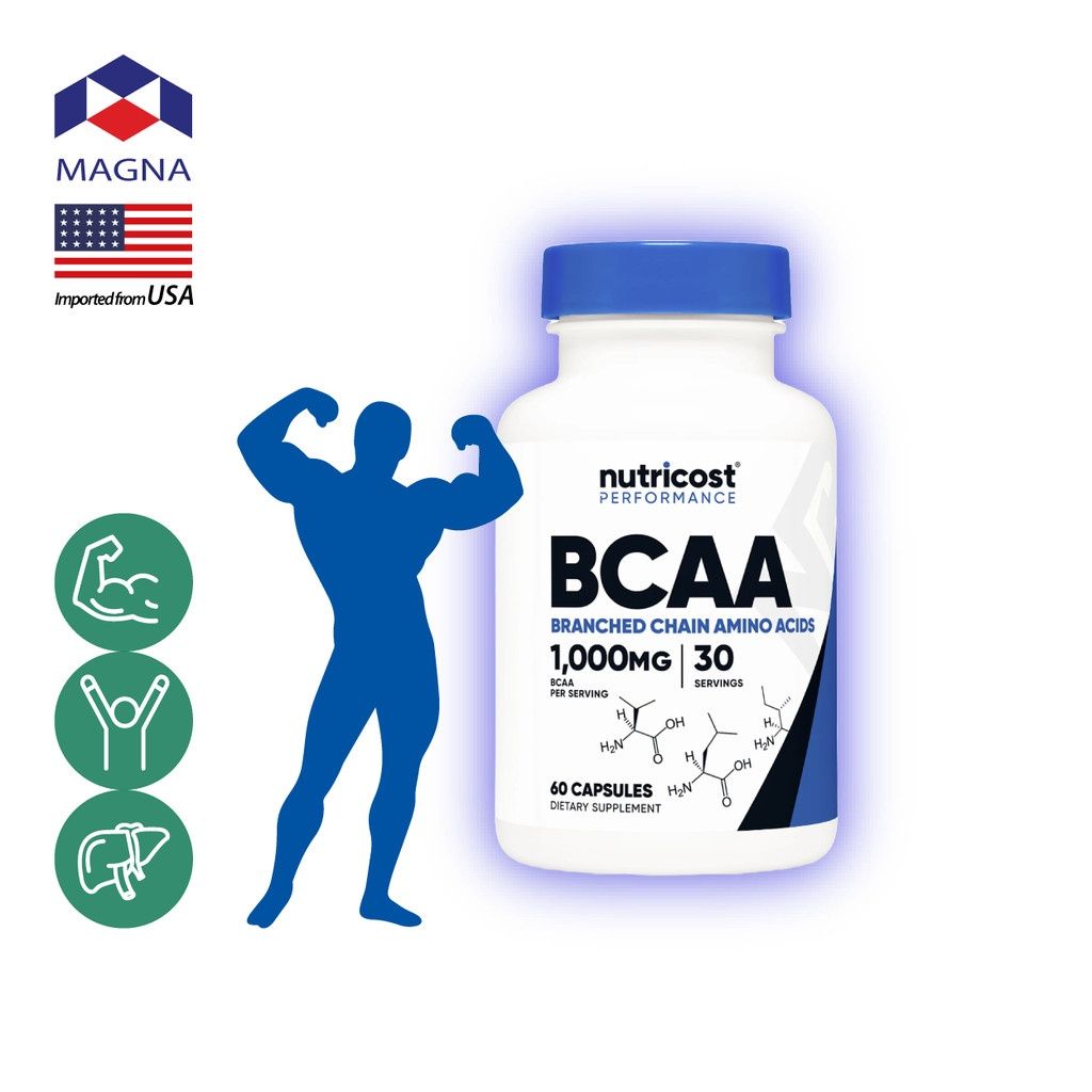 Nutricost BCAA 1000 mg.   60 capsules