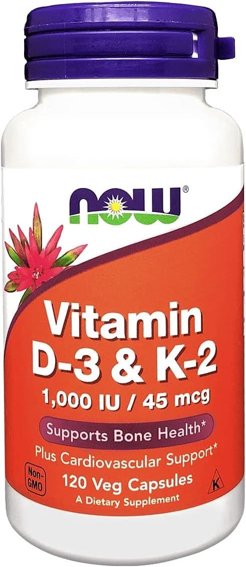 NOW  Vitamin D-3 &amp; K-2   120 capsules