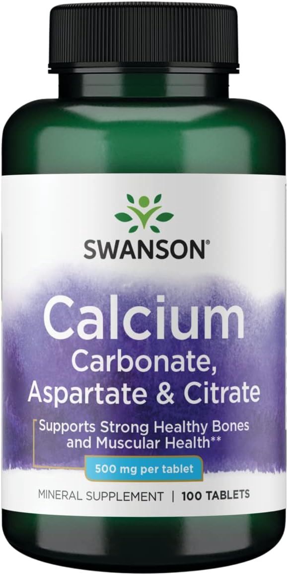Swanson  Calcium  Carbonate,Aspartate &amp; Citrate  100tablets