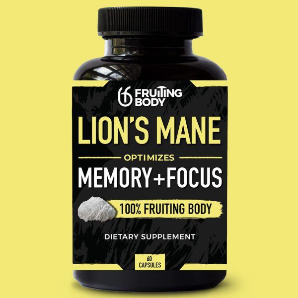 Fruiting Body Lion&#39;s Mane Memmory+Focus   60 Capsules