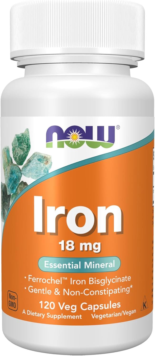 NOW Iron  18 mg - 120 Veg Capsules
