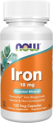 NOW Iron  18 mg - 120 Veg Capsules