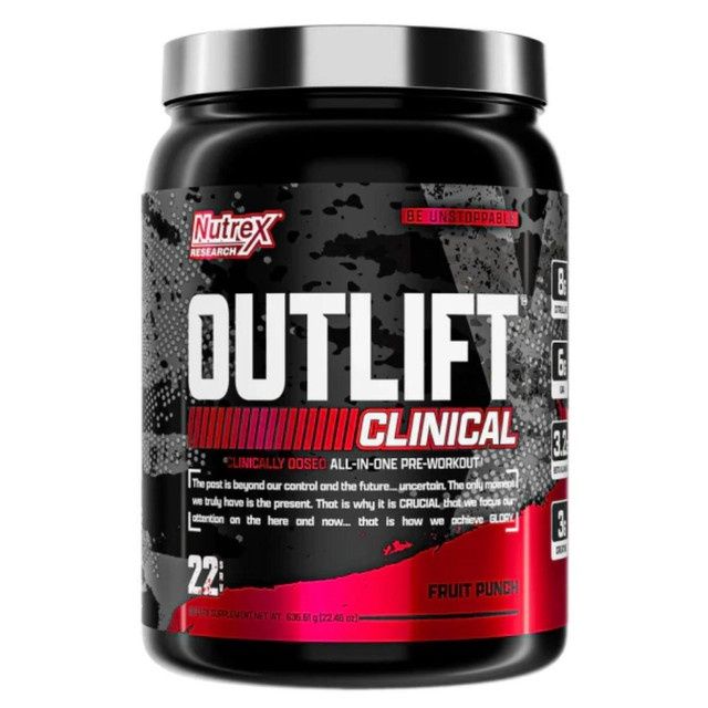 ์Nutrex  Outlift  Clinical  All-In- One  Pre-Workout  22 Serving, Flavor: Fruit Punch