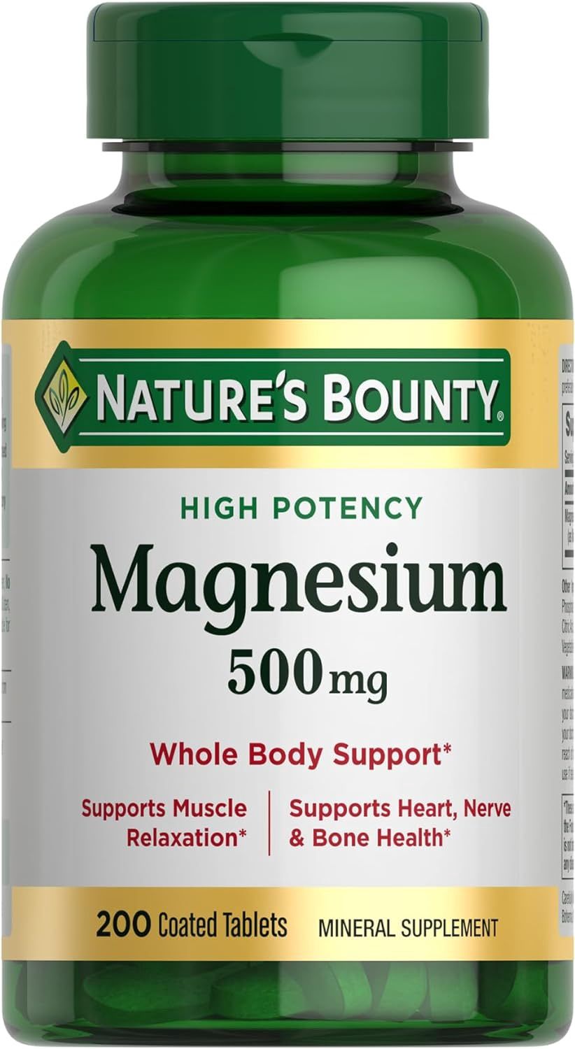 Nature&#39;s Bounty Magnesium  500 mg.  200 Coated Tablets
