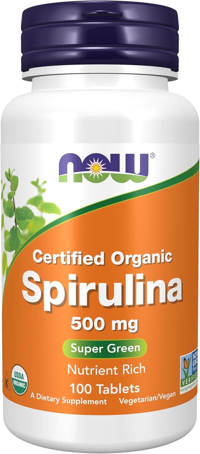 Now  Spirulina  500 mg.  100 Tablets