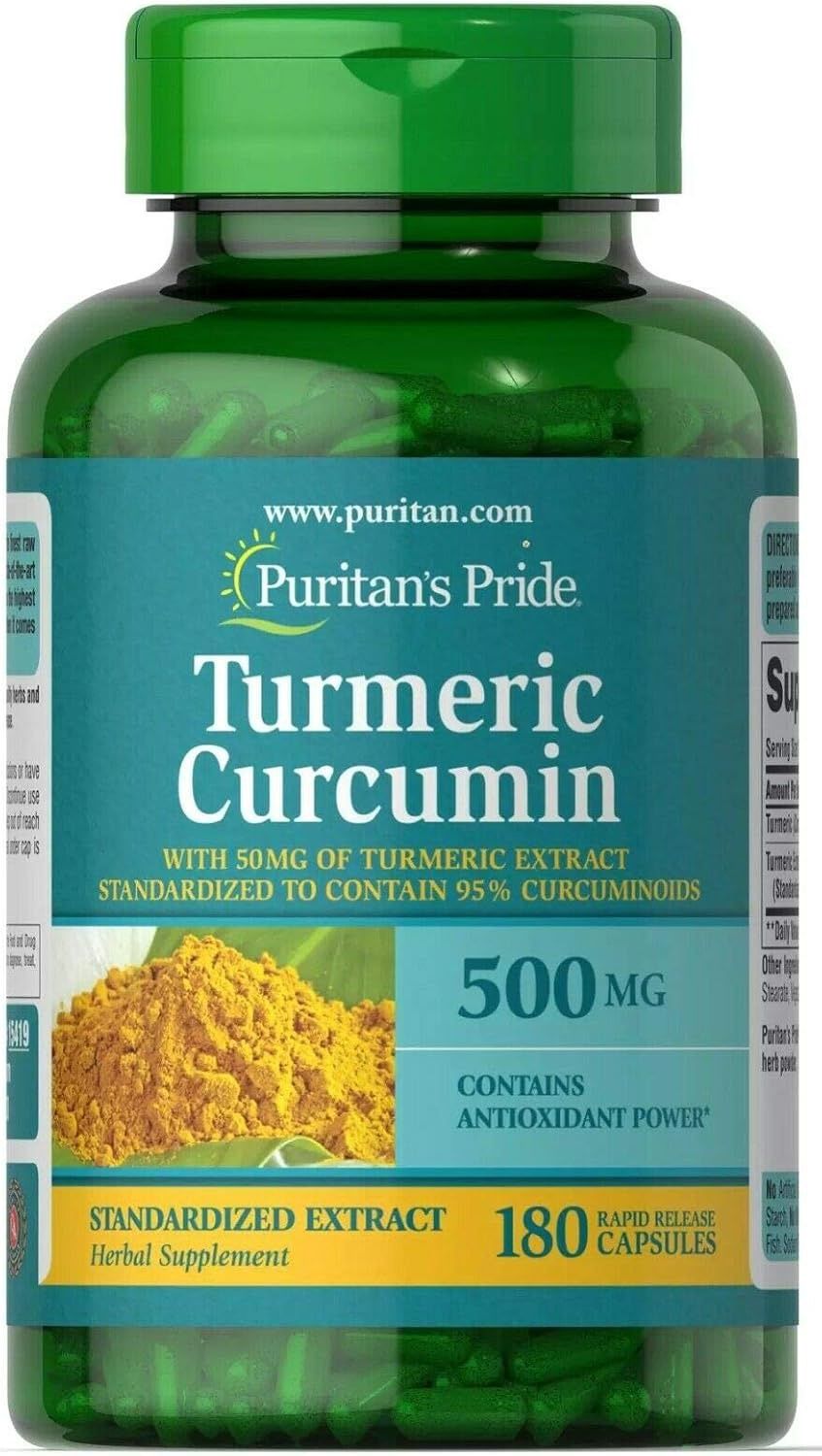 Puritan&#39;s Pride  Turmeric Curcumin  500 mg. 180 capsules