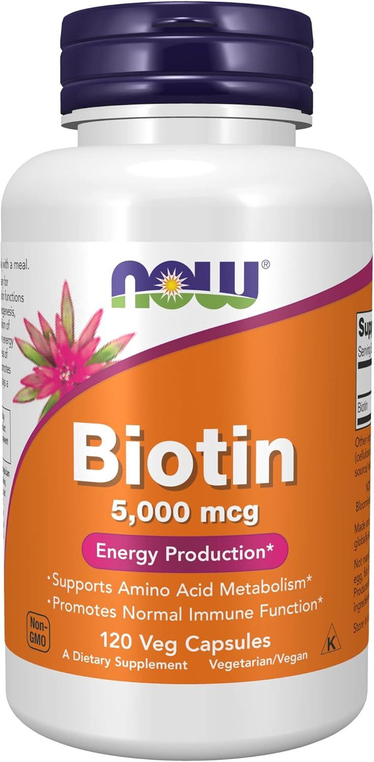 NOW  Biotin   5,000 mcg.   120 Veg capsules