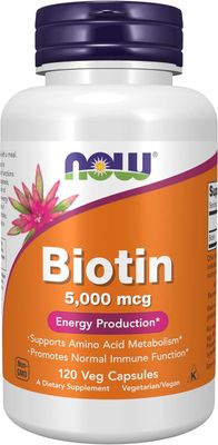 NOW  Biotin   5,000 mcg.   120 Veg capsules