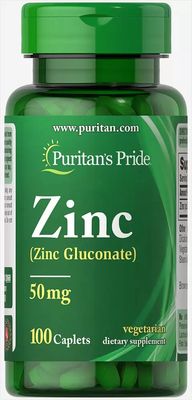 Puritan&#39;s Pride  Zinc  (Zinc Gluconate) 50 mg.   100 capsules
