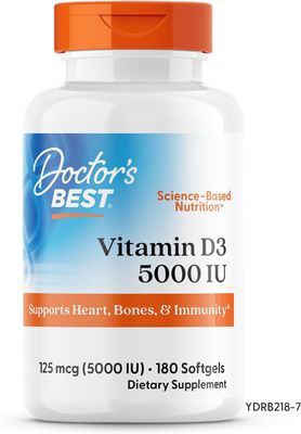 Doctor&#39;s Best   Vitamin  D3  5000 IU -  180 Softgels