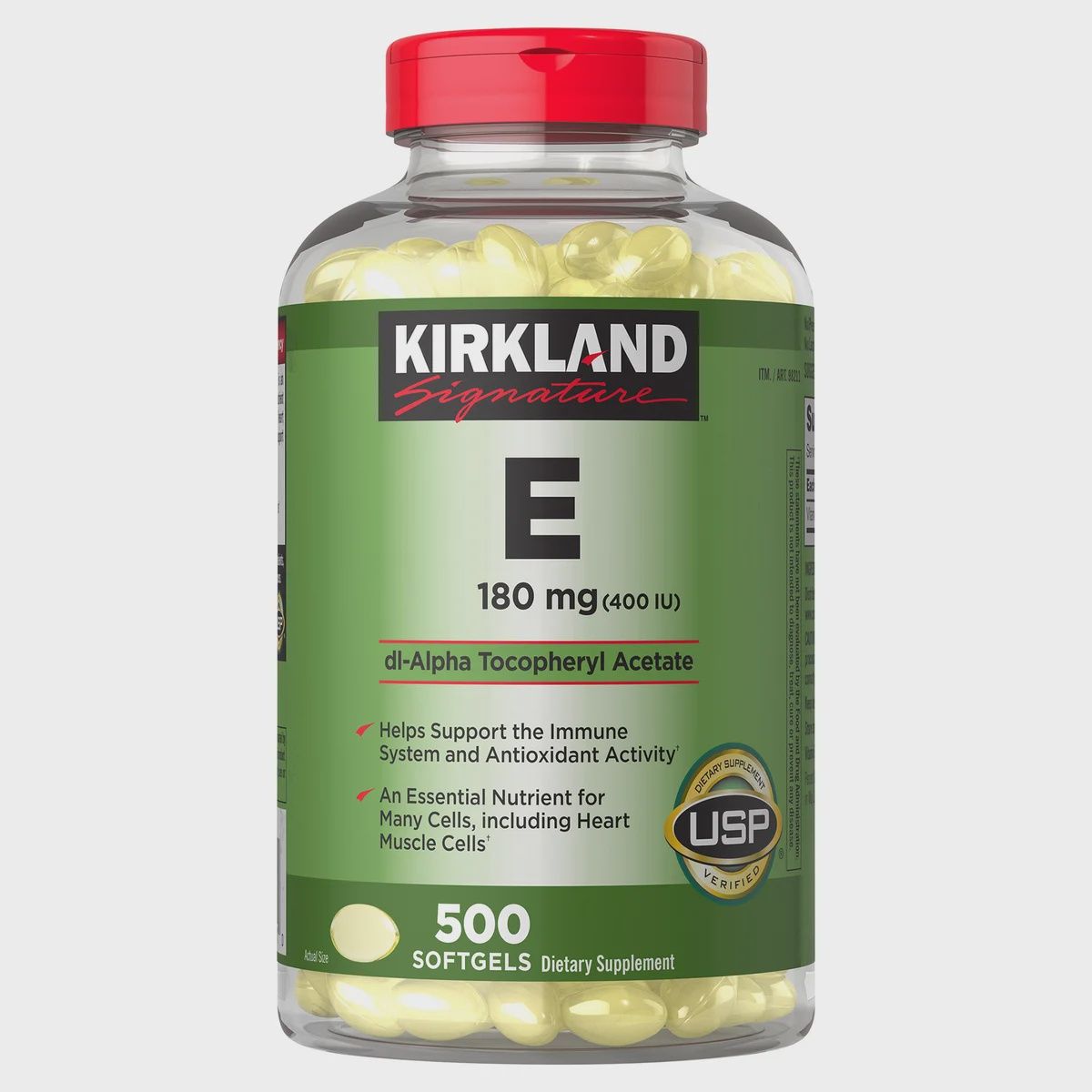 Kirkland Signature Vitamin E 180mg.  500  Softgels