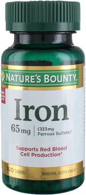 Nature&#39;s Bounty Iron 65 mg  -  100 Tablets