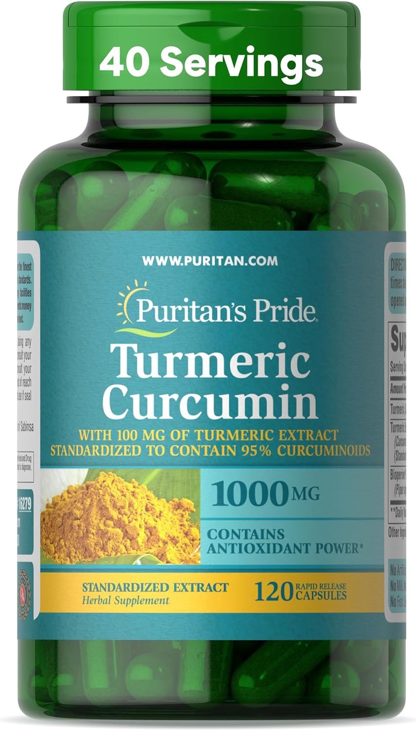 Puritan&#39;s Pride Turmeric Curcumin 1000mg -  120 Rapid Release Capsules