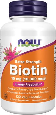 NOW Foods    Biotin 10 mg (10,000 mcg)  120 Veg capsules