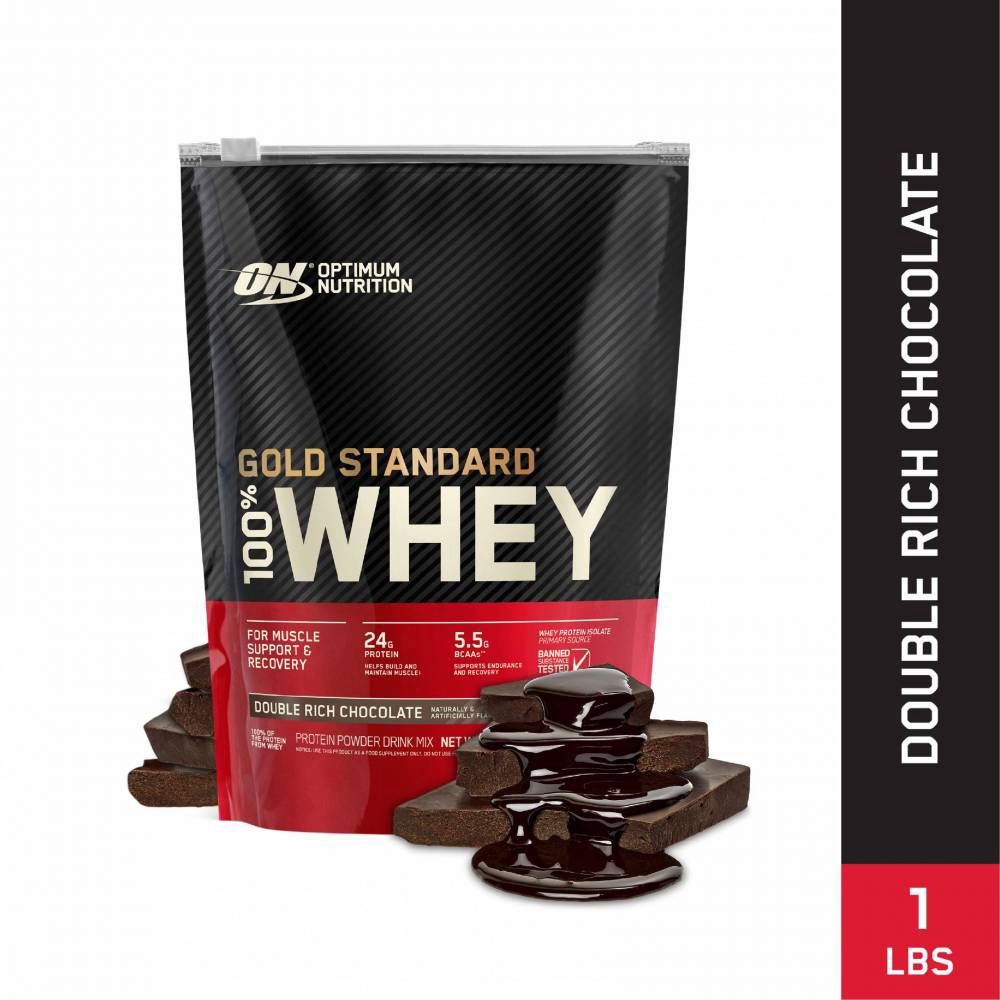 Optimum Nutrition Gold Standard 100% Whey 1lb, Flavor: Double Rich Chocolate