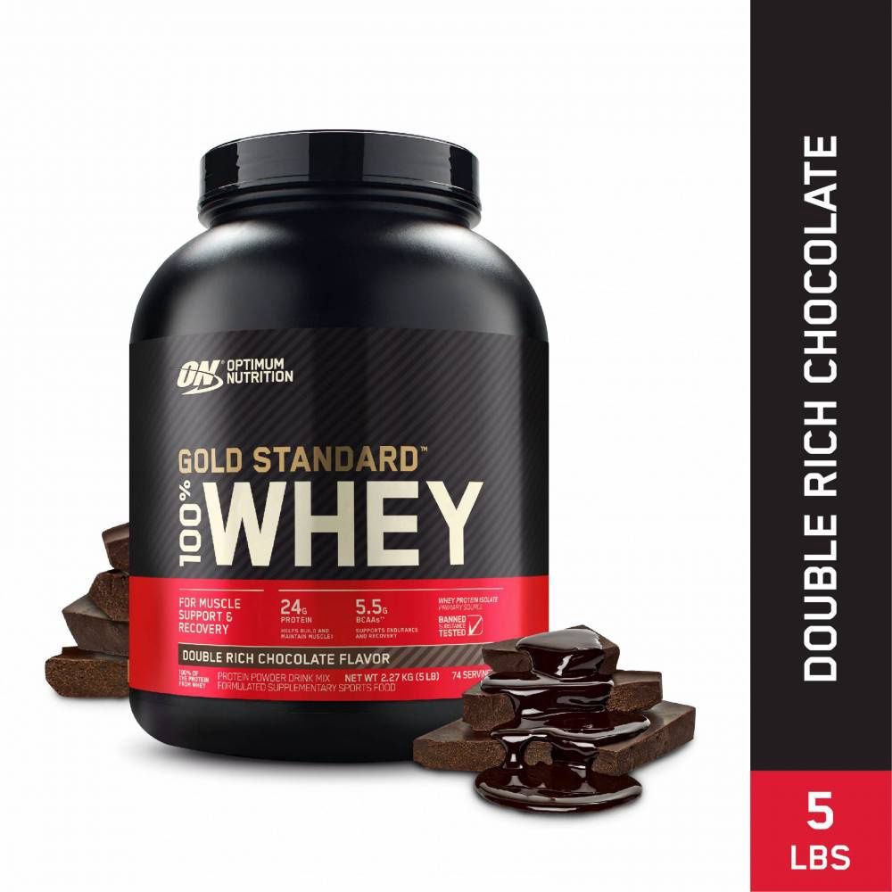 Optimum Nutrition Gold Standard 100%  Whey  5lbs, Flavor: Double Rich Chocolate