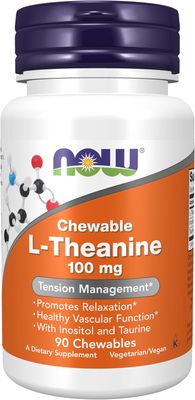 NOW Foods L-Theanine with Inositol and Taurine, 100mg - 90 chewables