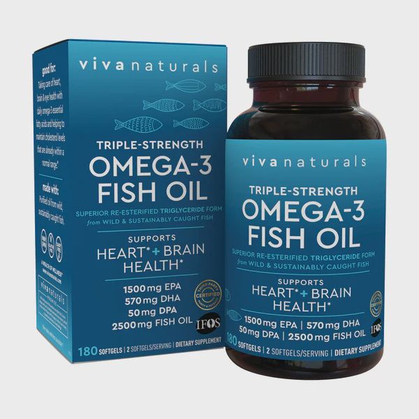 Viva Naturals Omega-3 Fish Oil        180 Soft Gels