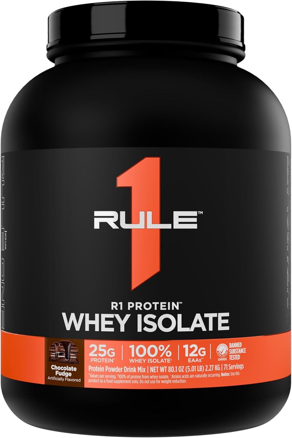 Rule 1 R1 Protein Whey Isolate   5 lbs, Flavor: Chocolate Fudge