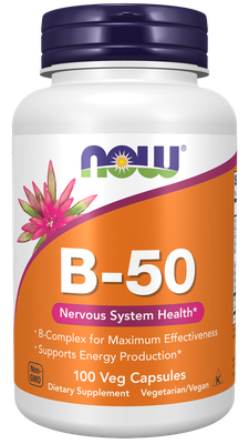 NOW Foods    B-50  ( B - Comples)   100 Veg Capsules