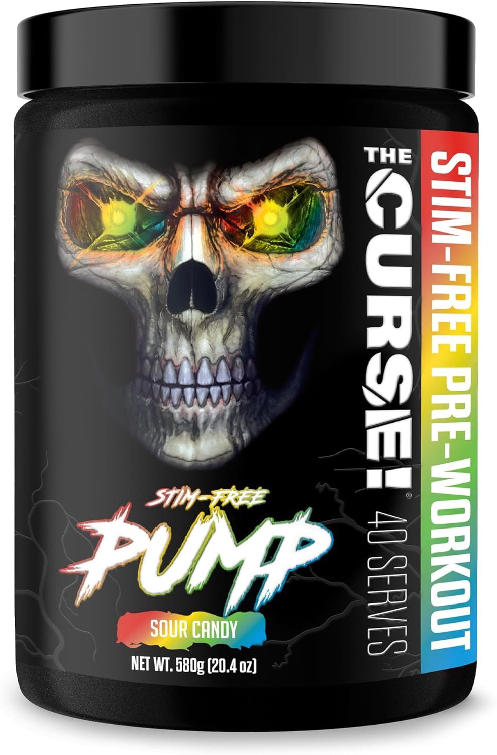 The Curse   Pump – Stim-Free Pre-Workout   40 servings, Flavor: Sour  Candy