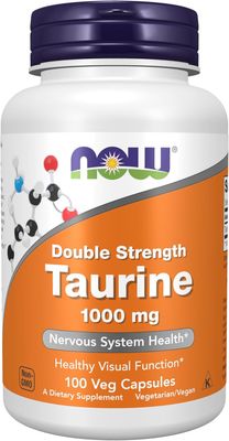 NOW   Taurine 1,000 mg   Double Strength  -  100 Veg Capsules